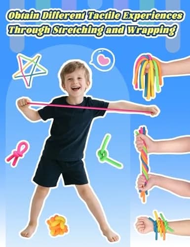 Diltik 10 Pack Stretchy Sensory Strings 11 inches (27.9 cm) | ASTM-Tested Non-Toxic TPR Fidget Toys for Kids Ages 3+ thumbnail 2