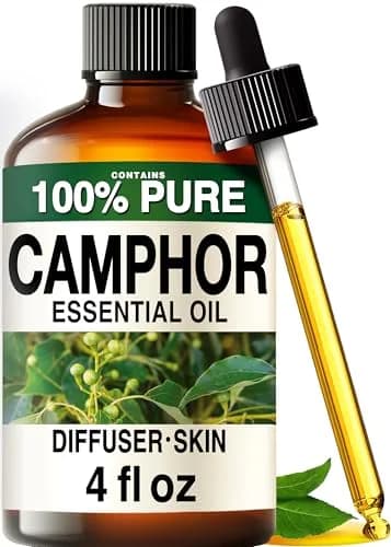 KUKKA Camphor Essential Oil 118ml (4 Fl Oz) | Pure, Undiluted, Cooling Scent for Skin, Diffuser, Muscle Relief thumbnail 1