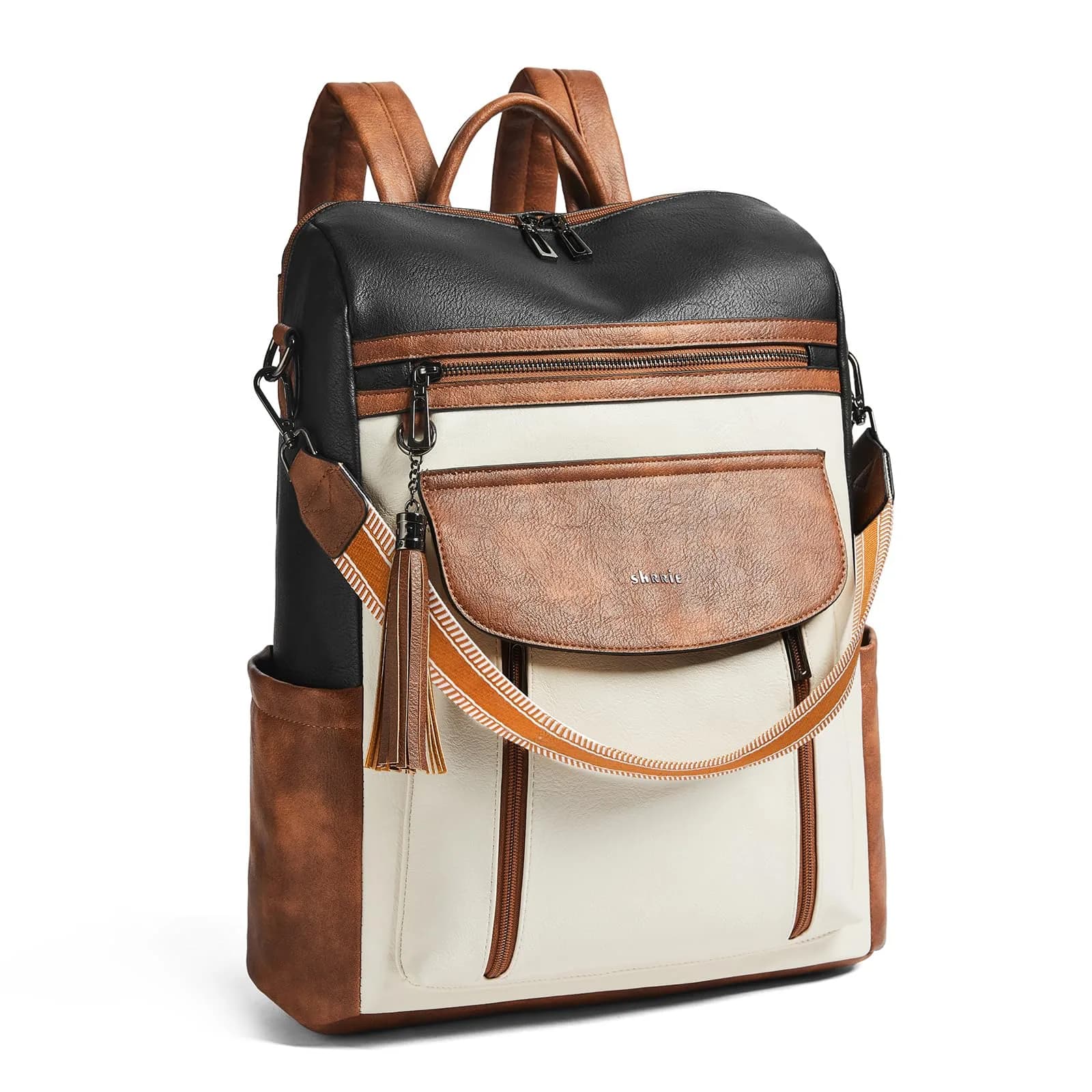Shrrie Women's Laptop Backpack 15.6 inch | Water-Resistant Faux Leather Computer Bag with Luggage Strap & Anti-Theft Pocket (Maroon) - main product image