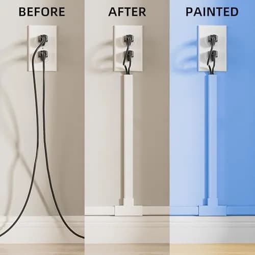 Delamu White Cable Raceways Kit 325cm (142in) | Paintable Cord Hider for Wall Mounted TVs thumbnail 5