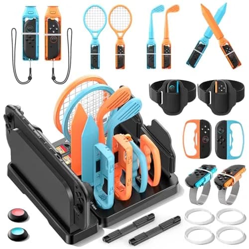 Tokluck Switch 1/2 Sports Accessories Bundle with Organizer Station | Compatible with Nintendo Switch Console & Joy-con, Storage & Organizer thumbnail 1