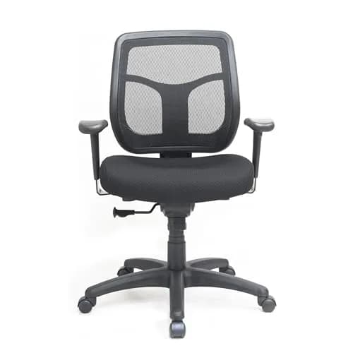 Eurotech Seating Apollo Mid-Back Swivel Office Chair, Black | Ergonomic Support & Breathable Mesh thumbnail 5