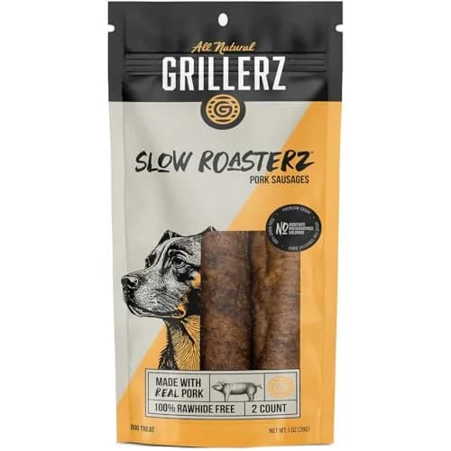 Grillerz Slow Roasterz Pork Sausages 2 Count | Rawhide-Free, High-Protein, USA-Imported thumbnail 1