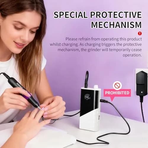 JODSONE Rechargeable Nail Drill 45000 RPM | Low Noise Portable for Home & Salon thumbnail 2