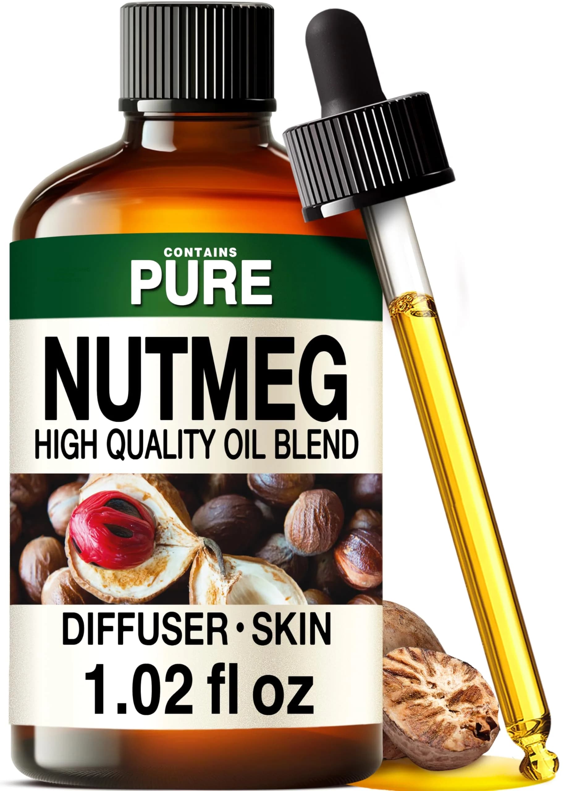 KUKKA Neroli Essential Oil 118ml (4 Fl Oz) | Pure Aromatherapy & Skin Care — Nutmeg / 1 Fl Oz