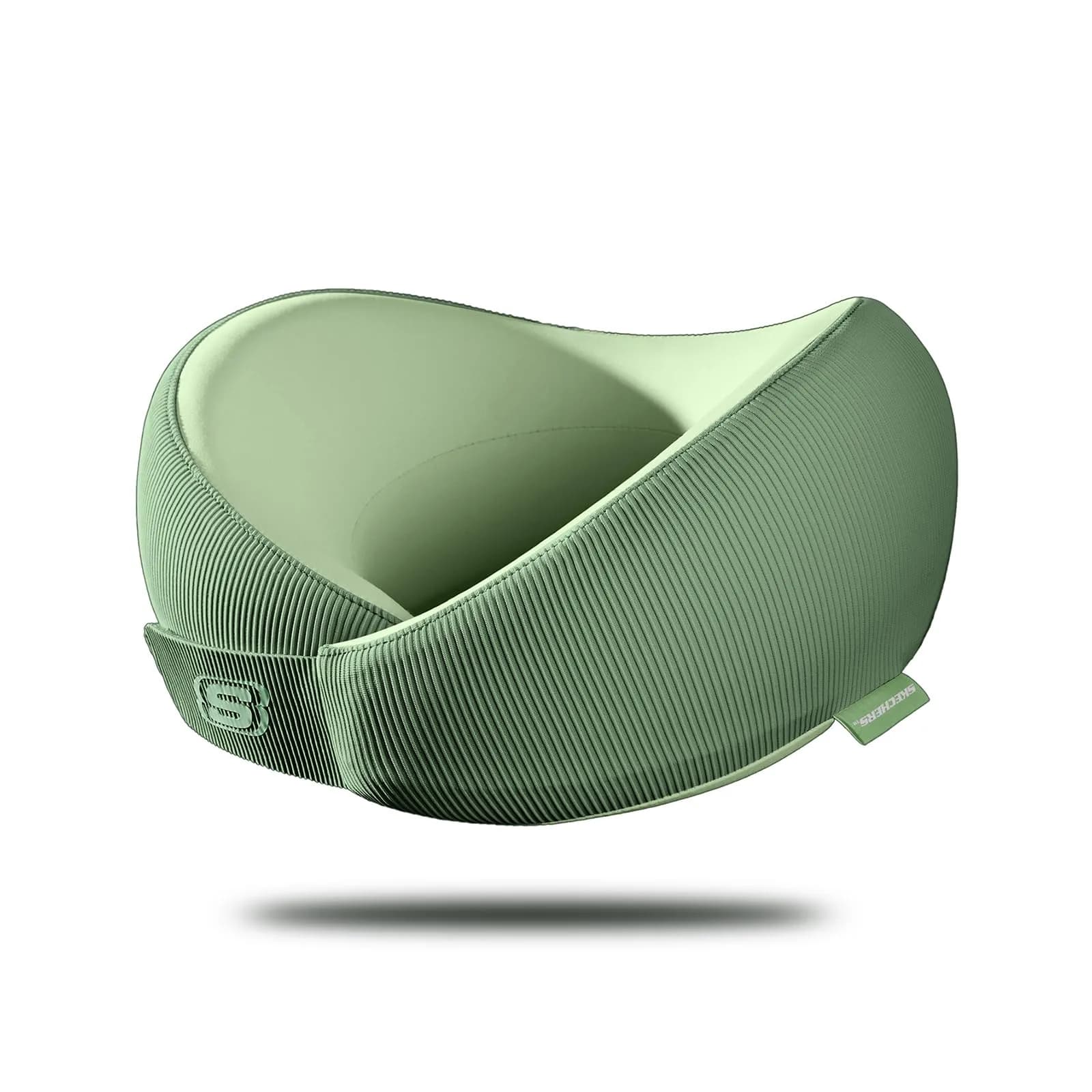 Skechers Memory Foam Neck Pillow Light Blue | Ergonomic Design for Travel, Car, Home & Office Use — Green