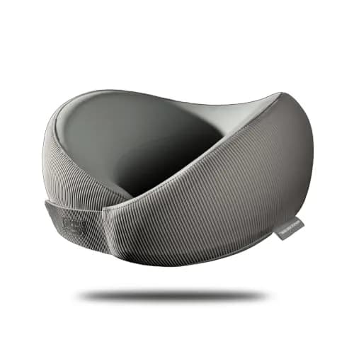 Skechers Memory Foam Neck Pillow Grey | Breathable & Ergonomic Travel Support thumbnail 1