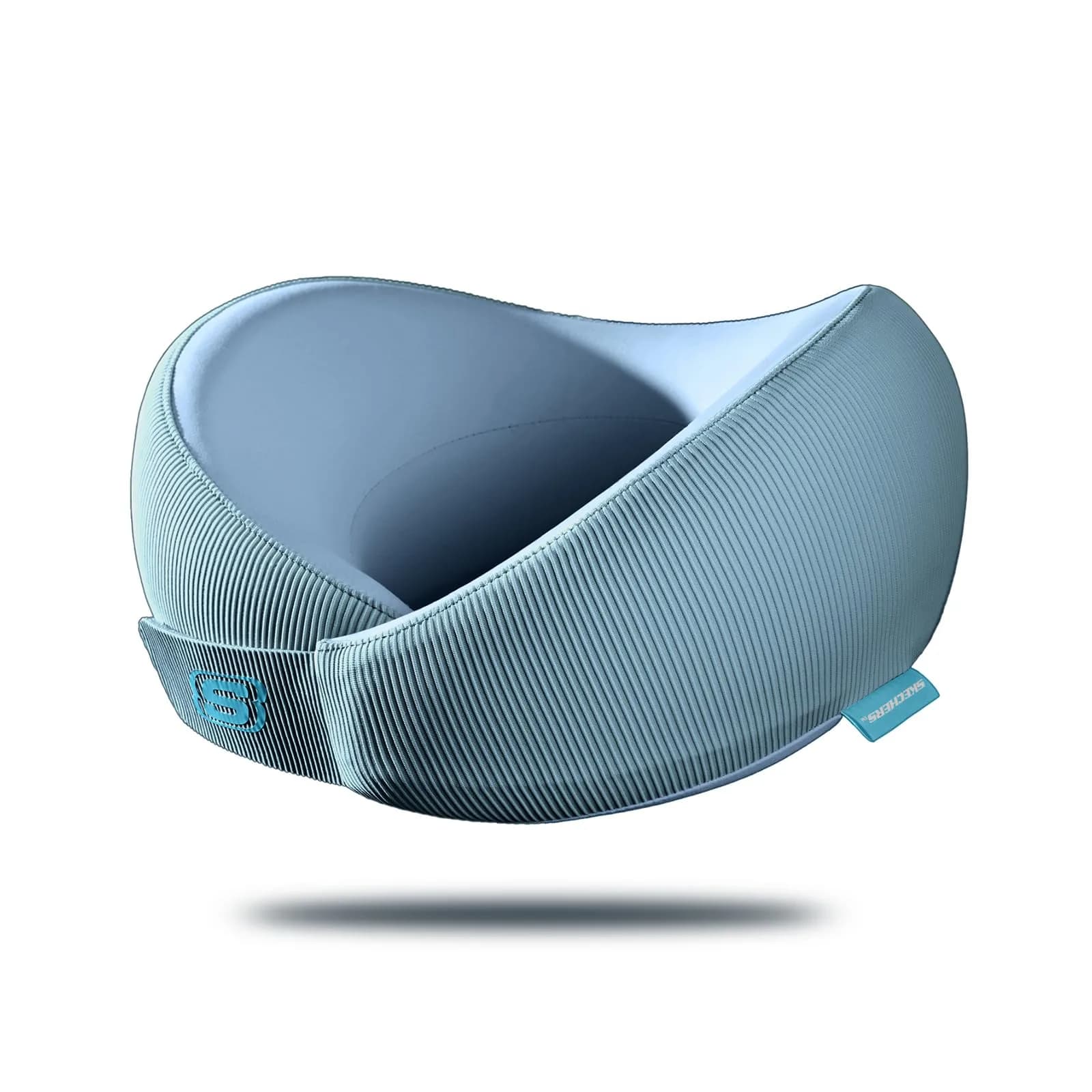 Skechers Memory Foam Neck Pillow Light Blue | Ergonomic Design for Travel, Car, Home & Office Use — Blue