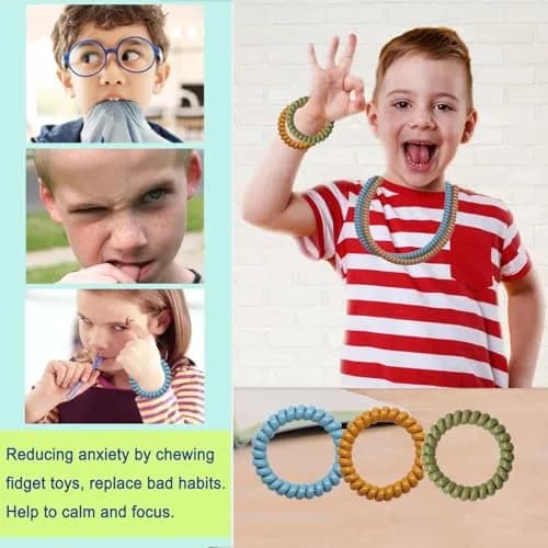 Olugu 12 Pack Stretchy Fidget Bracelet Necklace for Sensory Kids | BPA-Free PLA Material thumbnail 6