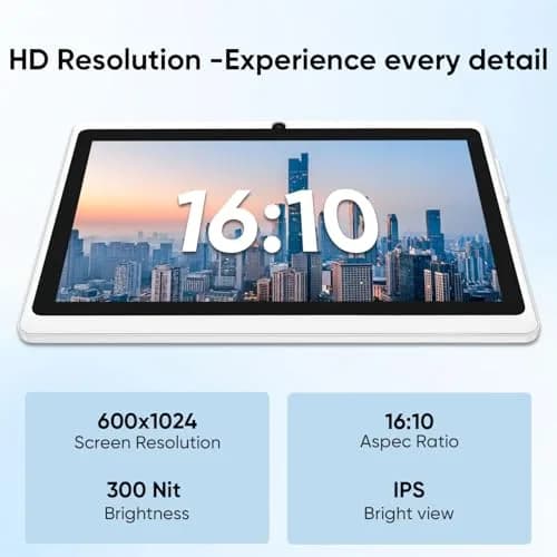 HNVHNV Android Tablet 7 Inch Tablet, 6GB RAM 32GB ROM 1TB Expansion, Quad-core Processor, Dual Camera, Pink | GMS Certified for India thumbnail 5