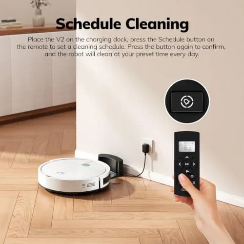 ILIFE V2 Robot Vacuum Cleaner 2.99-inch Slim, Tangle-Free Suction, White | Ideal for Hard Floors & Pet Hair thumbnail 4
