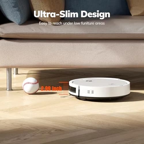 ILIFE V2 Robot Vacuum Cleaner 2.99-inch Slim, Tangle-Free Suction, White | Ideal for Hard Floors & Pet Hair thumbnail 6