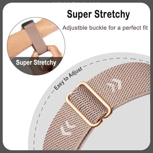 CUNUJIX 5 Pack Stretchy Watch Bands Compatible with Samsung Galaxy Fit 3 | Loop Nylon Elastic Fabric Strap for Samsung Galaxy Fit 3 SM-R390 thumbnail 4