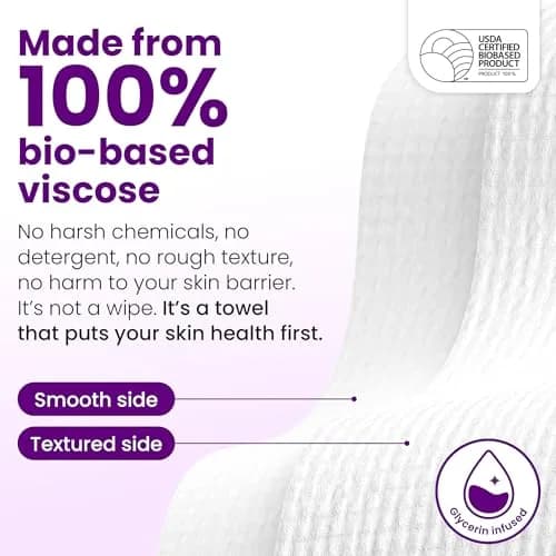 CLEAN SKIN CLUB Healthy Aging Clean Towels XL 50 Count | Clinically Shown to Reduce Fine Lines & Wrinkles thumbnail 6