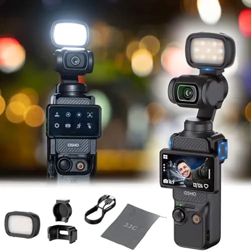 JJC Pocket 3 LED Light for DJI Osmo Pocket 3 & Muse, Magnetic Mini Video Light with 3 Color Modes & 3 Brightness Levels, 15g Lightweight, USB-C Rechargeable thumbnail 1