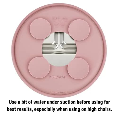 PandaEar 3 Pack Stainless Steel Baby Suction Plates | Divided Toddler Plate for Baby Led Weaning, Non-Slip, Dishwasher Safe (Pink/Linen/Light Pink) thumbnail 7