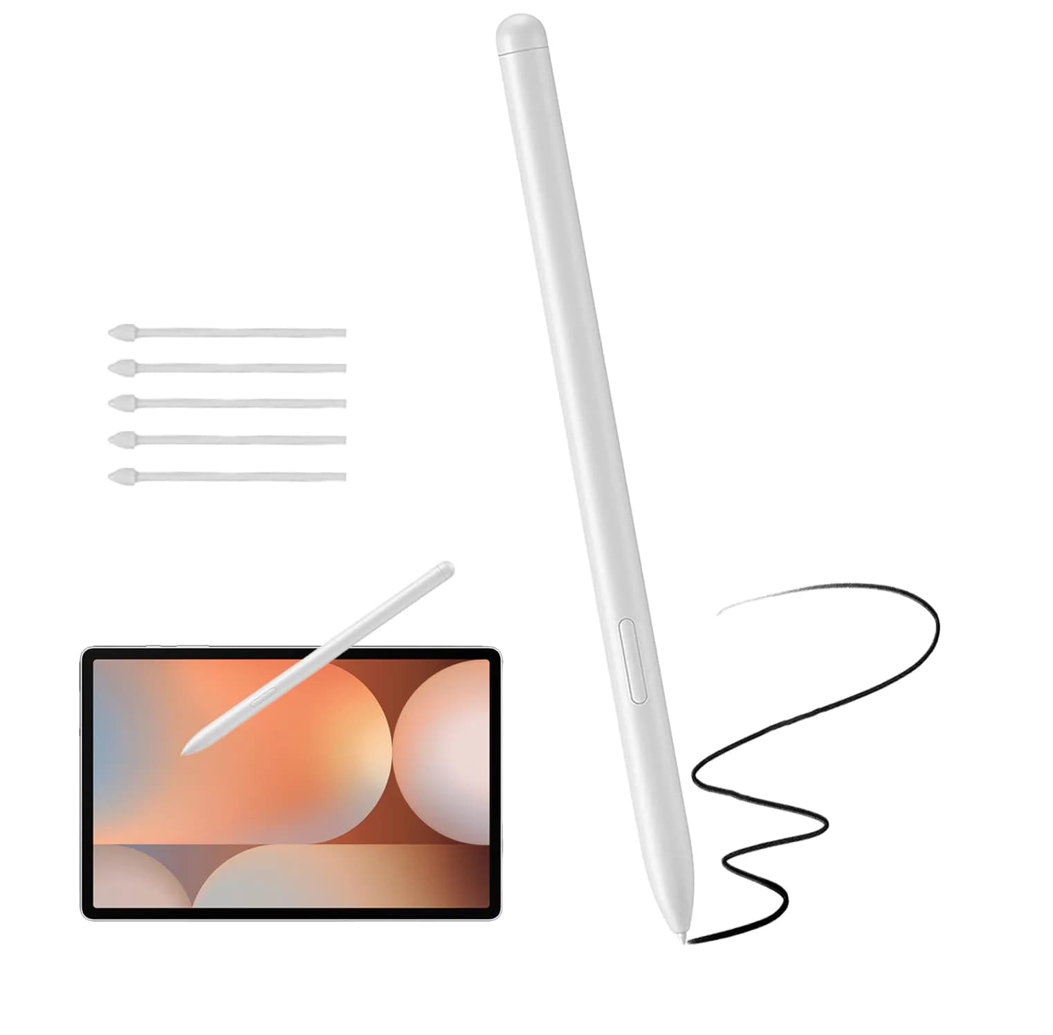 Peixiong Galaxy Tab S10 FE Stylus Pen for Samsung Galaxy Tab S10 FE+ S Pen, Black | 4096 Pressure Sensitivity, Magnetic Design — Beige