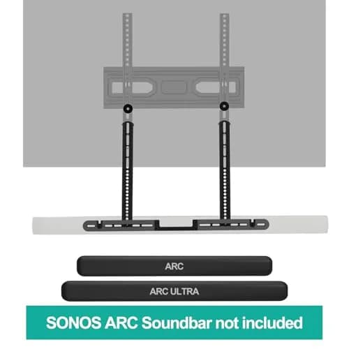 WALI Sonos Arc TV Mount for Sonos Arc & Sonos Arc Ultra, Black | Heavy Duty Wall Mount up to 10kg thumbnail 9