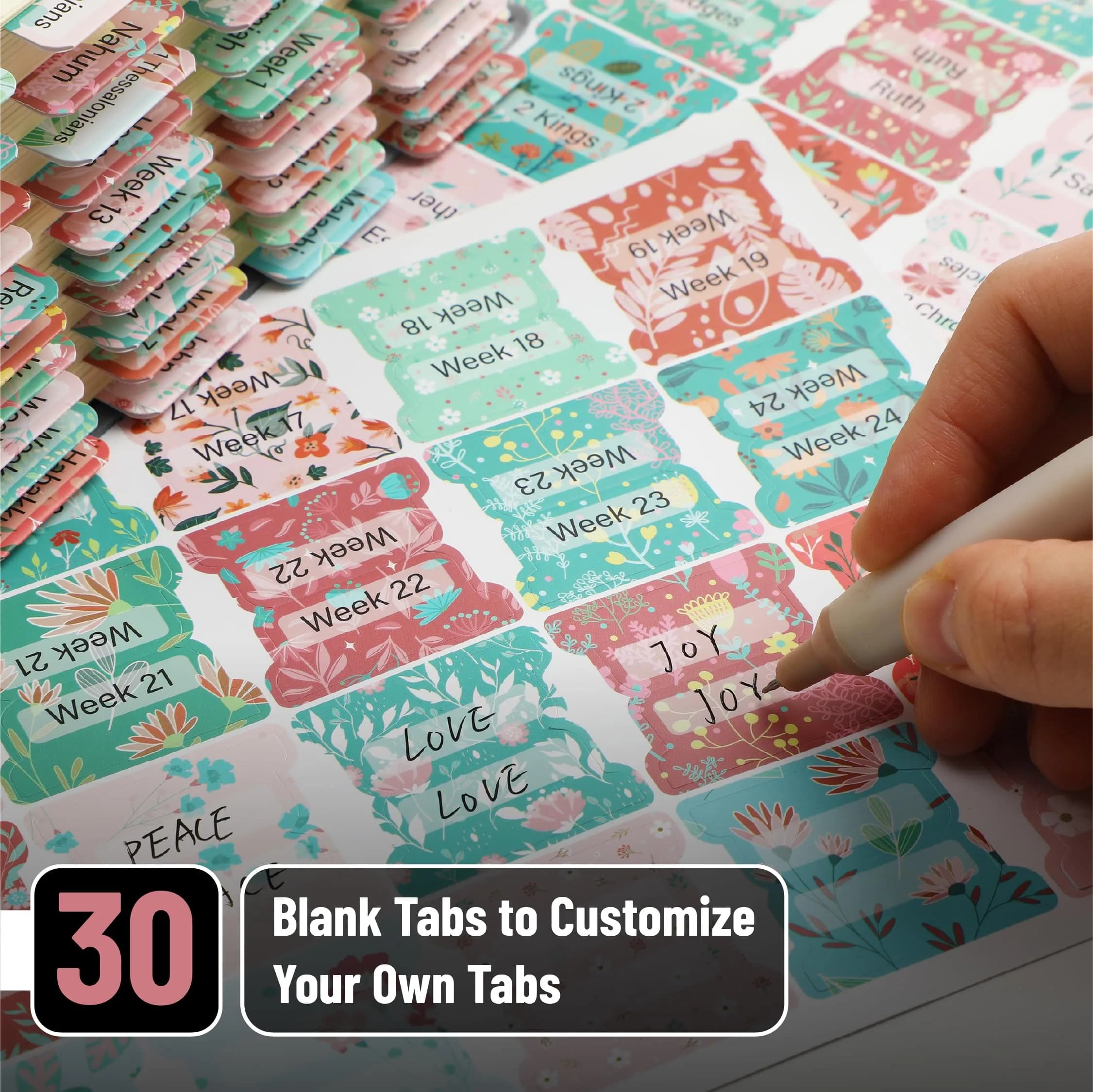 Mr. Pen Bible Tabs Floral Design 120 pcs | Laminated Tabs for Women thumbnail 2