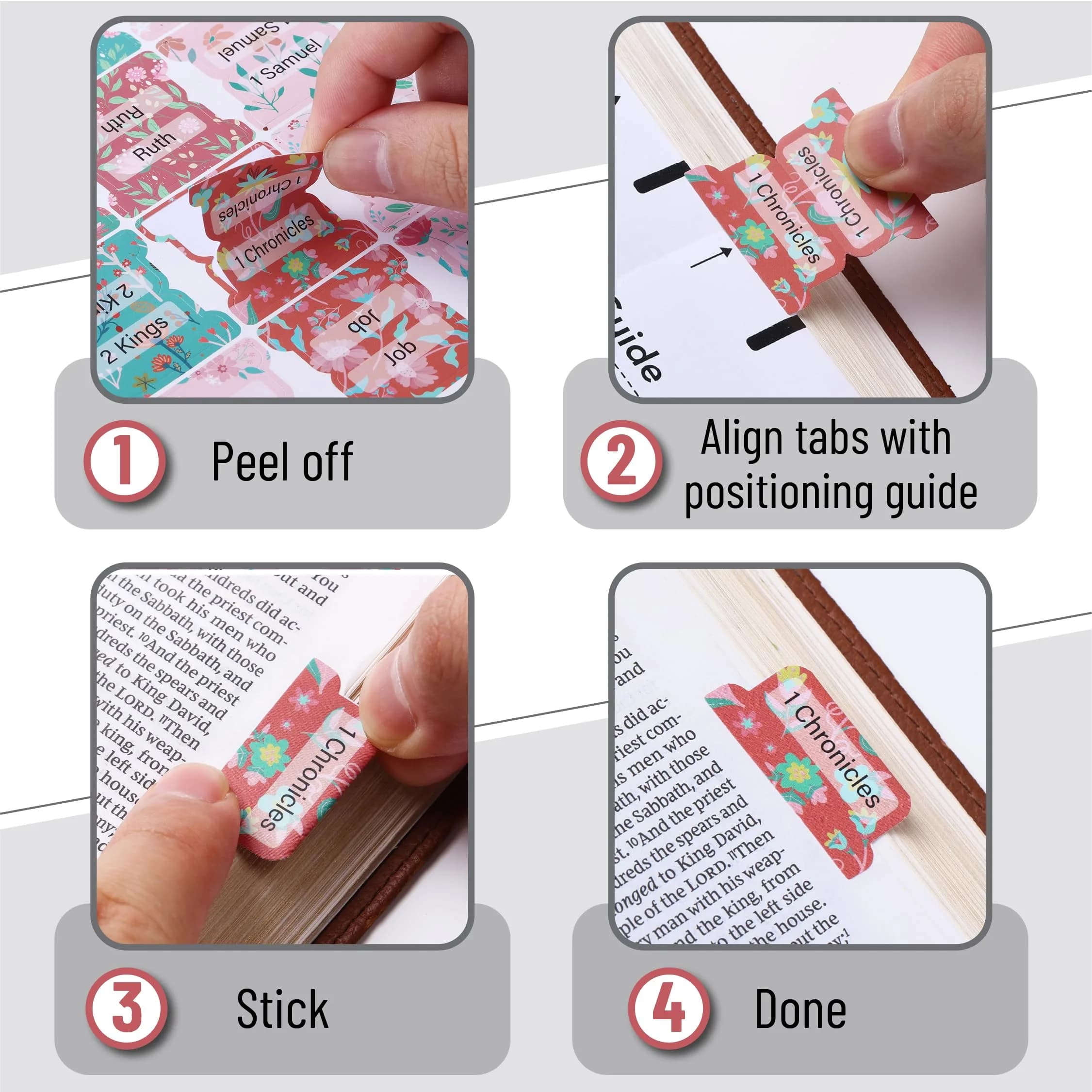 Mr. Pen Bible Tabs Floral Design 120 pcs | Laminated Tabs for Women thumbnail 3