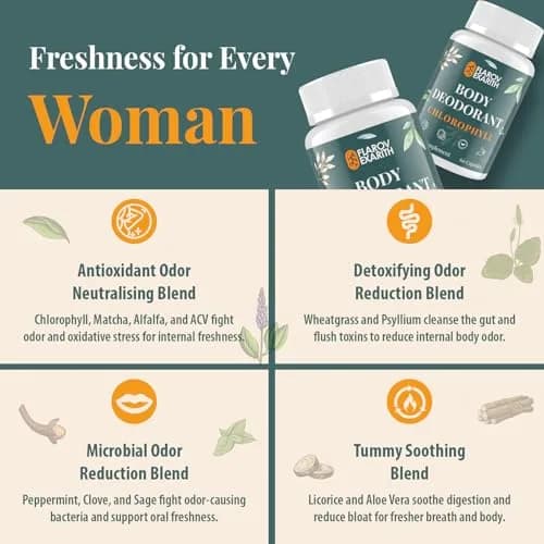 Flarovexarith Women's Body Deodorizing Supplement – Chlorophyll Capsules for Odor, Breath & Gut Detox (60 Caps) | Vegan with Matcha & Apple Cider Vinegar thumbnail 7