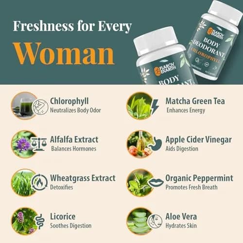 Flarovexarith Body Deodorizing Supplement – Chlorophyll Capsules for Body Odor, 120 Count | Natural Deodorizing Formula thumbnail 6