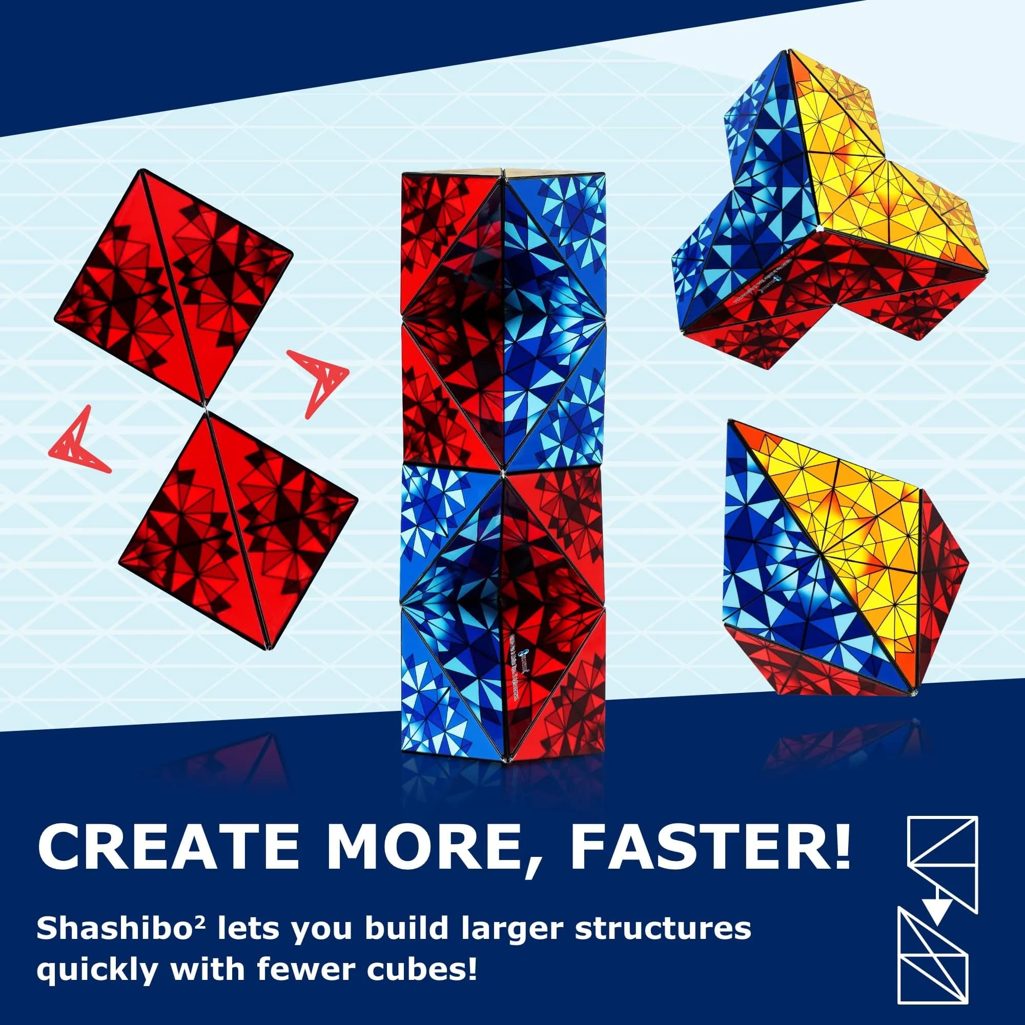 Shashibo Sensory Fidget Toy for Adults & Kids, Primary (ICOSA) | Shape Shifting Cube for Stress Relief thumbnail 6