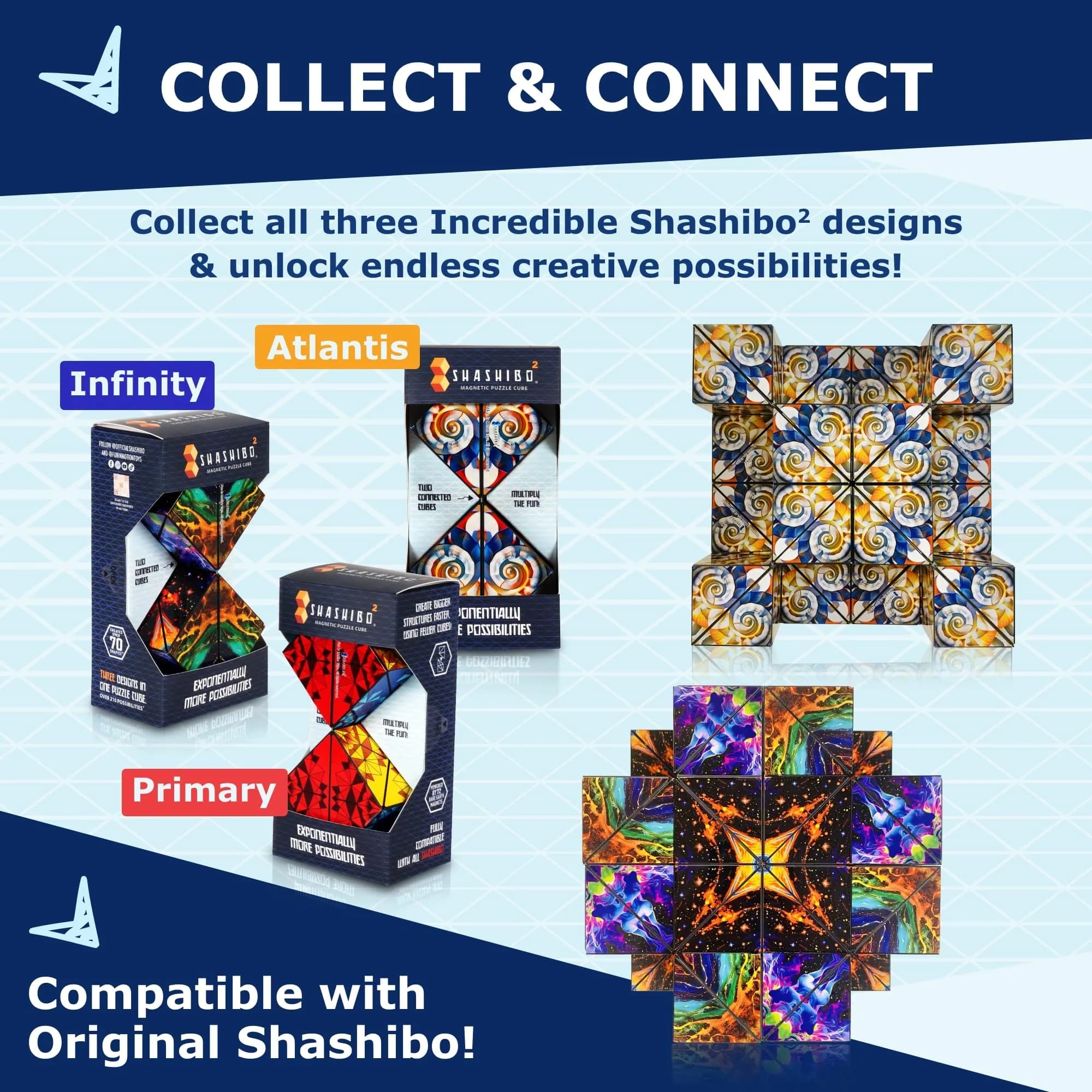 Shashibo Sensory Fidget Toy for Adults & Kids, Primary (ICOSA) | Shape Shifting Cube for Stress Relief thumbnail 7