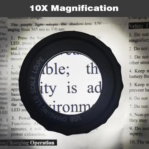 Koparneed 10x Jewelers Loupe Rechargeable with UV & LED Lights | Adjustable Focus for Gemstones & Jewelry Inspection thumbnail 3
