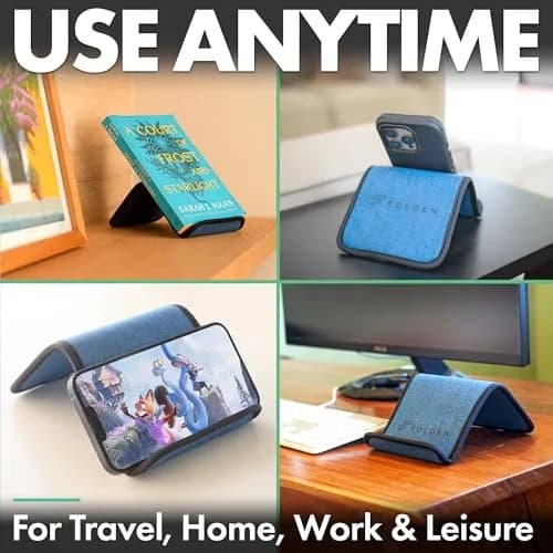 Flight Flap Airplane Phone Holder - Foldable Phone Stand for Plane Travel | Durable Denim, Lightweight & Travel-Friendly (70-120 chars) thumbnail 6