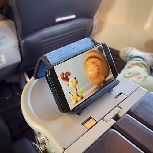 Flight Flap Airplane Phone Holder - Foldable Phone Stand for Plane Travel | Durable Denim, Lightweight & Travel-Friendly (70-120 chars) thumbnail 8