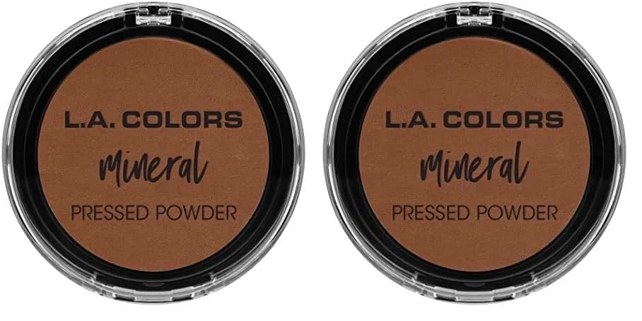 L.A. COLORS Mineral Pressed Powder Soft Honey 7.37 g (0.26 oz) | Natural Matte Finish for All Skin Types — Ebony