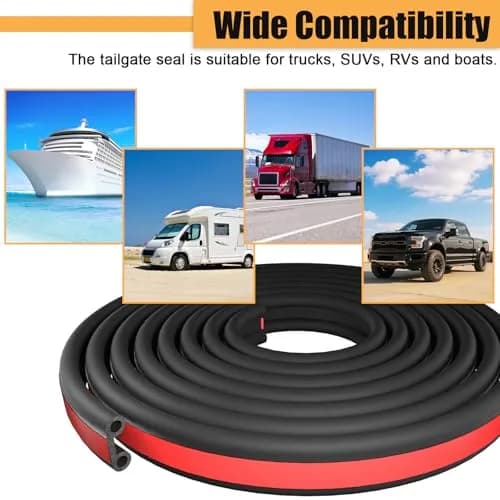 Nayotaa Tonneau Cover Seal Strip - 24.9Ft Truck Tailgate Seal Kit | Rubber Weather Stripping for Pickup Trucks & Camper Shells thumbnail 9