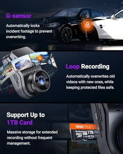 VANTRUE S1 Pro 2.7K STARVIS 2 Mini Dash Cam Front, ADAS AI Car Camera | 158° Wide, Night Vision, GPS, Wi-Fi thumbnail 7