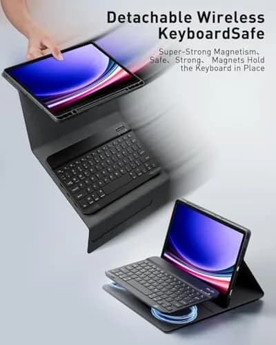 TUNKARMOR Keyboard Case with Mouse for Samsung Galaxy Tab S10 Lite/S10 FE/S9 FE/S9/S8/S7 10.9"/11" | Detachable Keyboard & Pencil Holder thumbnail 5