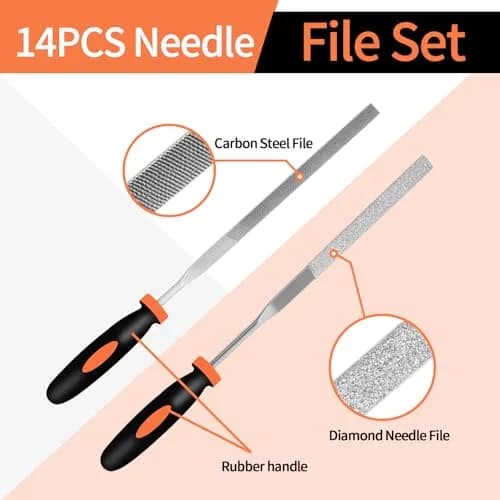 KUZURYU Needle File Set - 14PCS Small Diamond & Steel Files for Jewelry, Wood & Metal Crafting | Durable & Portable (150mm) thumbnail 5
