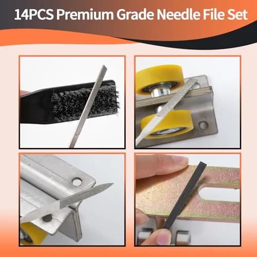KUZURYU Needle File Set - 14PCS Small Diamond & Steel Files for Jewelry, Wood & Metal Crafting | Durable & Portable (150mm) thumbnail 7