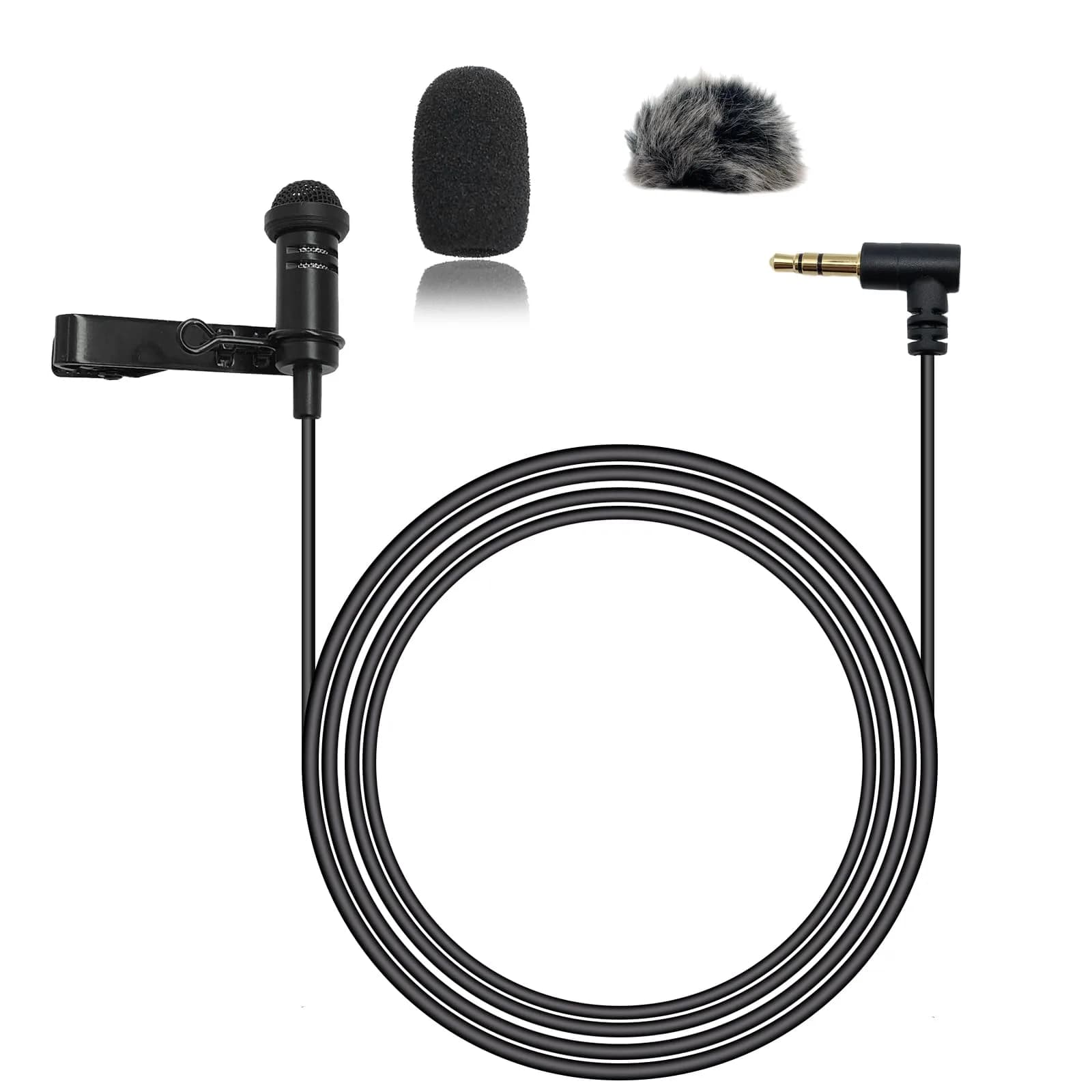 NewTH Omnidirectional Lavalier Lapel Microphone for DJI Mic 2 & Rode Wireless GO 2/II Transmitters - 1.5m (4.9ft) TRS Cable - main product image
