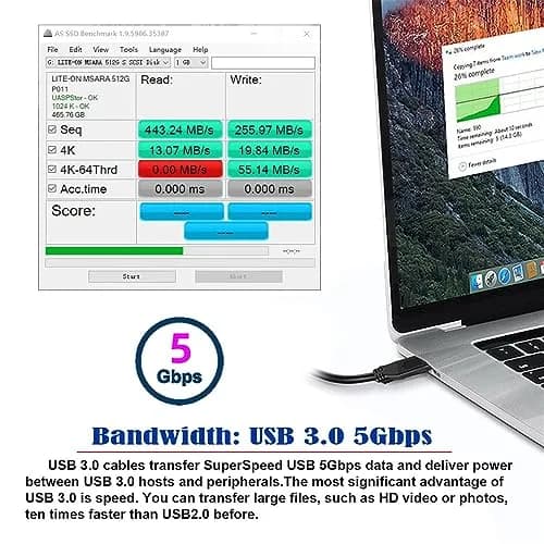JSER USB 3.1 Type-C Dual Screw Locking Data Cable 2.0M | Secure Angled Connection for Camera thumbnail 6