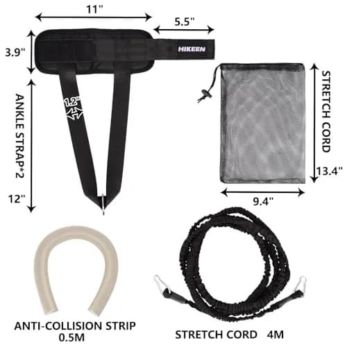 Hikeen Swim Ankle Straps 2-Pack | 4m Tether with Metal Buckle & Bumper Strips for Stationary Swim Training thumbnail 6