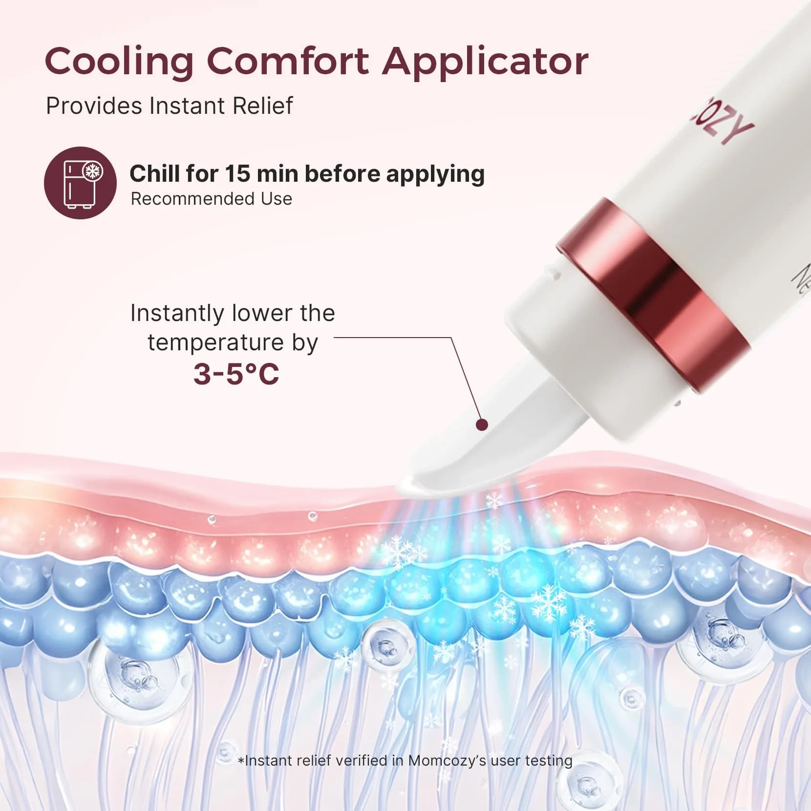 Momcozy Cooling Nipple Cream with Ceramic Applicator, Safe for Breastfeeding, 1.76oz | Plant-Based Relief for Cracked Nipples thumbnail 3