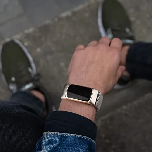 Meliya Stainless Steel Watch Band for Fitbit Charge 6 | Adjustable Magnetic Mesh Strap (Silver) thumbnail 6