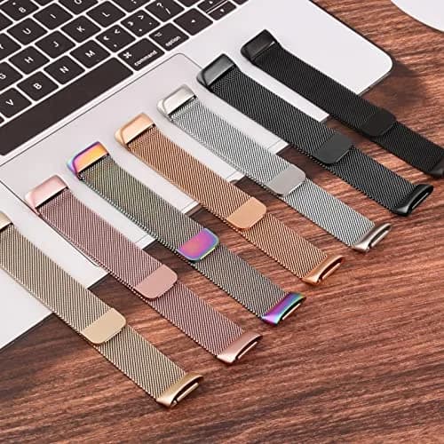 Meliya Stainless Steel Watch Band for Fitbit Charge 6 | Adjustable Magnetic Mesh Strap (Silver) thumbnail 7