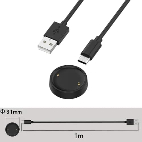 Xininyia 2-Pack Magnetic Smartwatch Charger Cable for Amazfit Bip 6/Active 2 Square, 100cm | Fast Charging Dock thumbnail 6