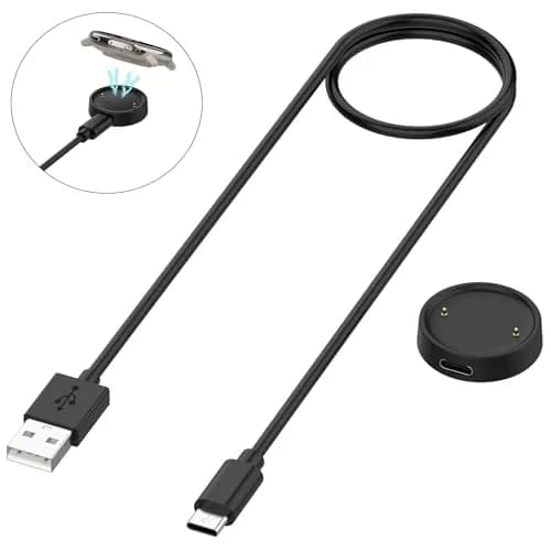 Xininyia 2-Pack Magnetic Smartwatch Charger Cable for Amazfit Bip 6/Active 2 Square, 100cm | Fast Charging Dock thumbnail 5