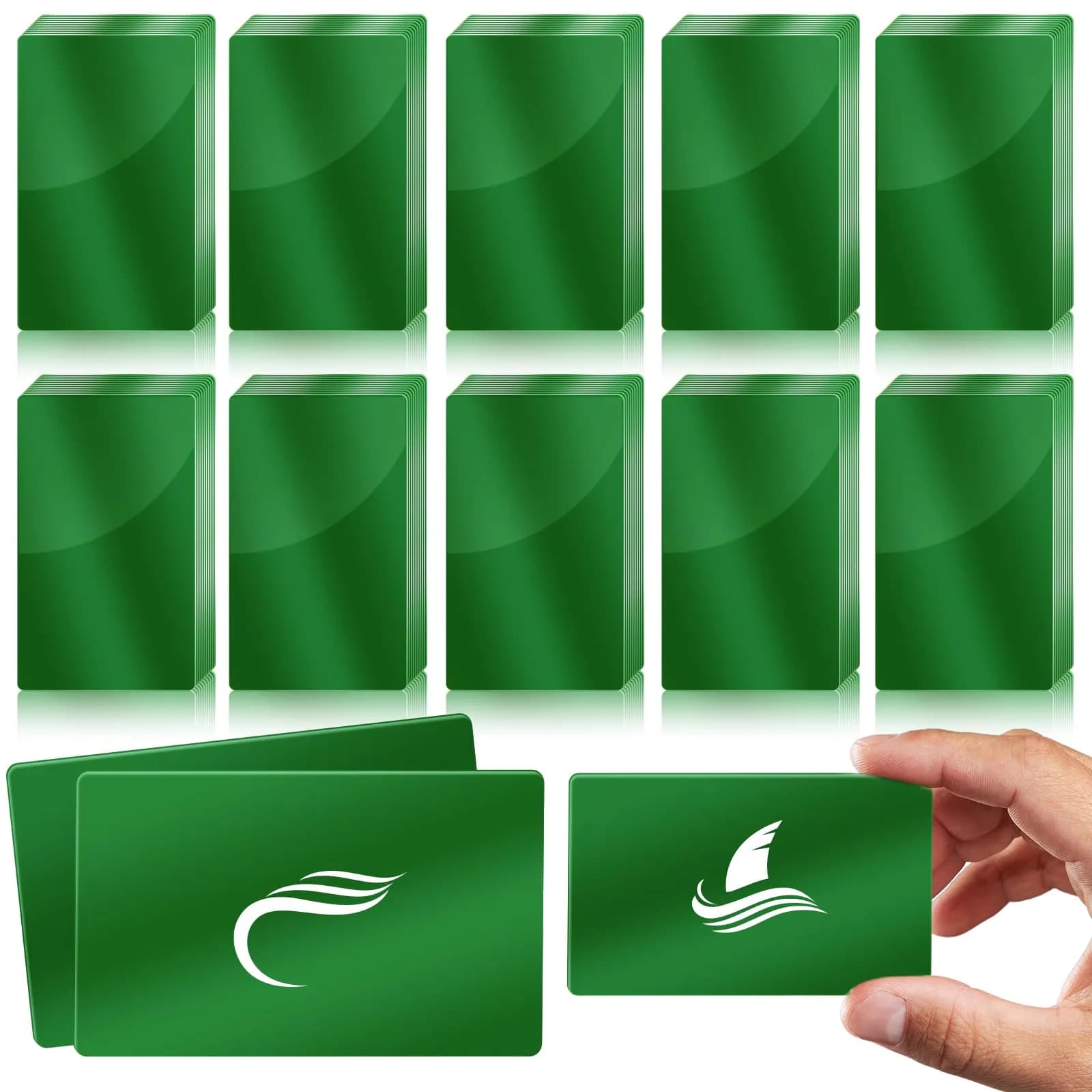 weparmeety Metal Business Cards 86 x 54 x 0.45mm | Aluminum Laser Engraving Blanks for Custom Designs — Green 0.21mm / 86 x 54 x 0.21mm