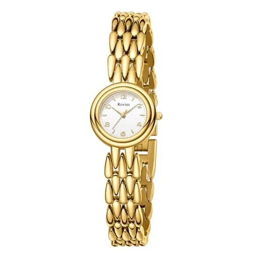 Rovixs Petite Vintage Women Watch, Japanese Quartz, Elegant Retro Water Resistant | Classic Design for Small Wrists thumbnail 1