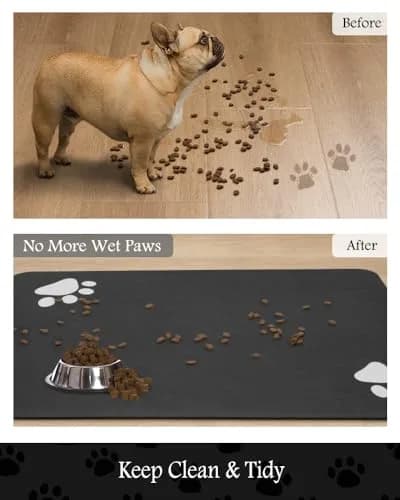 PADOOR Pet Feeding Mat-Absorbent Dog & Cat Mat 24"x24" | No Stains & Quick Dry thumbnail 3