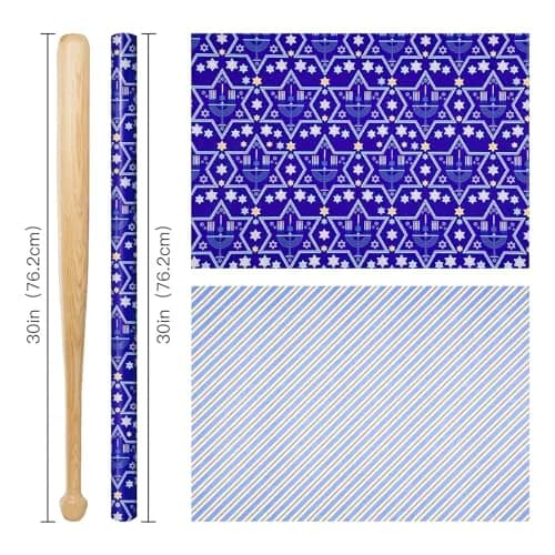 RUSPEPA Reversible Gift Wrap Paper Roll 30 in x 32.8 ft | Blue Star of David & Menorah Design, Jumbo Hanukkah & Christmas Gift Wrap thumbnail 7