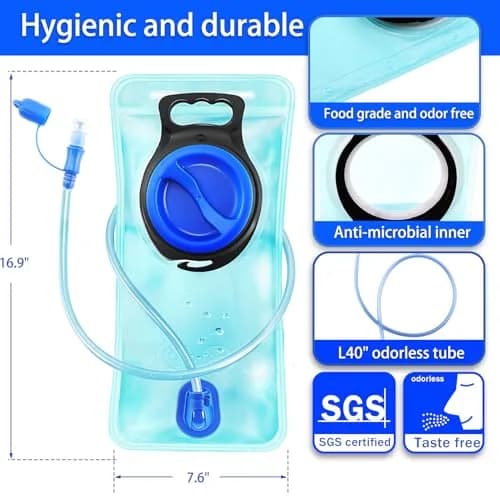 CHERAINTI 3L Hydration Bladder with Tube | 3000ml (101.4 Fl Oz) Water Reservoir for Backpacks thumbnail 2